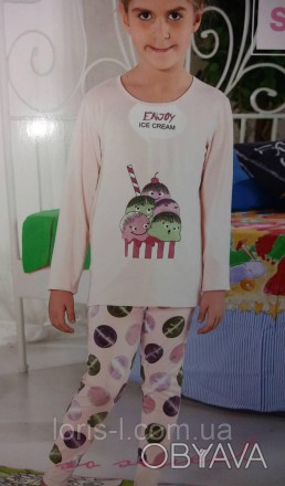 Пижамка для девочек "Мороженко"Качественные пижамы на девочек. Не только приятны. . фото 1