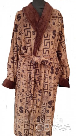 Мужской махровый халат без капюшона 
Удобный, приятный к телу, красивый, комфорт. . фото 1