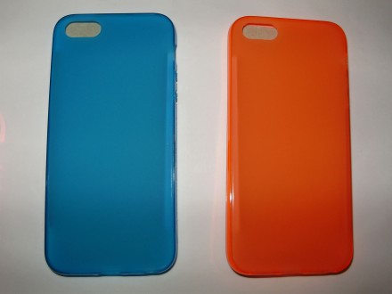Стильный силиконовый цветной TPU чехол iPhone 5 5S SE
 цвета: голубой, розовый,. . фото 3