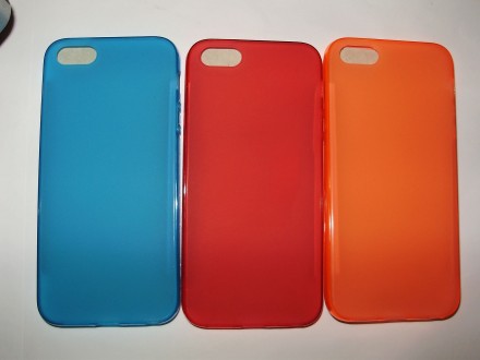 Стильный силиконовый цветной TPU чехол iPhone 5 5S SE
 цвета: голубой, розовый,. . фото 2