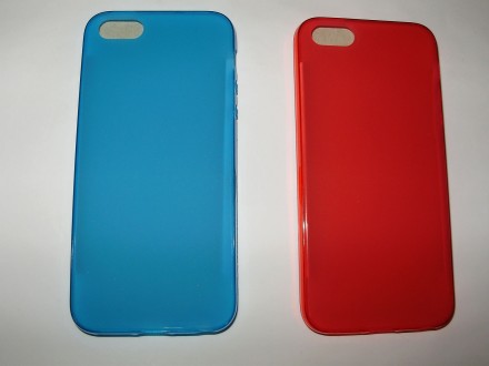 Стильный силиконовый цветной TPU чехол iPhone 5 5S SE
 цвета: голубой, розовый,. . фото 4