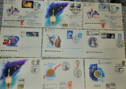 Конверты со специальными почтовыми штампами космодрома Байконур. Также имеются к. . фото 7