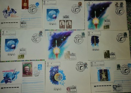 Конверты со специальными почтовыми штампами космодрома Байконур и заказным ярлык. . фото 5