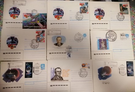 Конверты со специальными почтовыми штампами космодрома Байконур и заказным ярлык. . фото 3