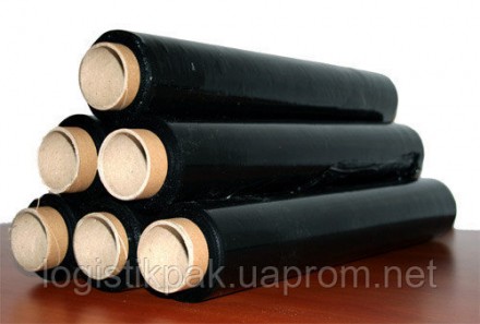 Стретч-пленка черного цвета длиной 300 метров применяется для обмотки различных . . фото 3