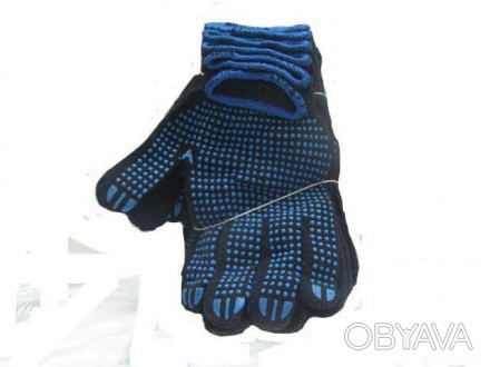Хозяйственные перчатки плотные (106) черная "A"кл (10 пар). . фото 1