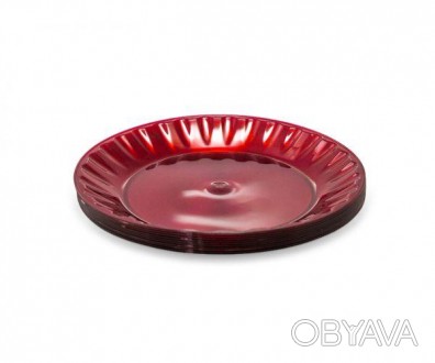 Тарелка 160 мм десертная стекловидная, красная. . фото 1