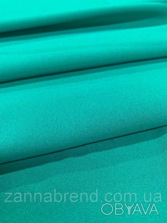  Летняя ткань креп-шифон цвет бирюзовый - мягкая, легкая, податливая, с невысоки. . фото 1