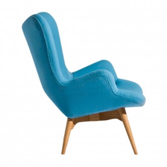 Кресло, мягкие спинка и сиденье, высокая спинка, материал обивки шерстяная ткань. . фото 3