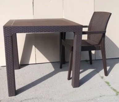 Обеденный стол из ротанга Лагуна (Laguna) - квадратный стол (размер 80*80 см) дл. . фото 4
