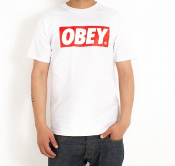 Футболка Obey белая с логотипом, унисекс (мужская, женская, детская). Київ. фото 1 Футболка Obey белая с логотипом, унисекс (мужская, женская, детская). Київ. фото 1