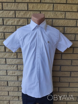 Рубашка мужская летняя коттоновая брендовая высокого качества BURBERRI, Турция, . . фото 1