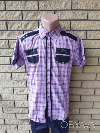 Рубашка мужская летняя коттоновая стрейчевая брендовая высокого качества ZENKALO. . фото 1