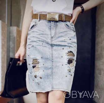 Предлагаем Вашему вниманию стильную джинсовую юбку. Данная модель юбки подчеркне. . фото 1