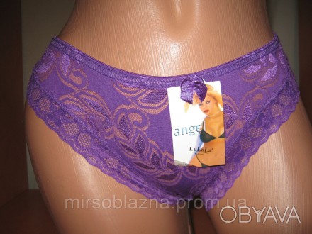 
 Красивые и качественные женские трусики Angel фиолетового цвета, однотонные, с. . фото 1