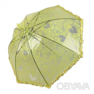 Прозрачный зонт полуавтомат - стильное решение от дождя для детей подросткового . . фото 1