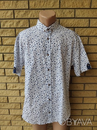 Рубашка мужская летняя стрейчевая коттоновая больших размеров брендовая высокого. . фото 1