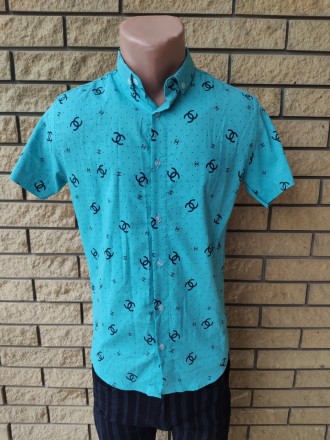 Рубашка мужская летняя стрейчевая коттоновая  брендовая высокого качества, мален. Днепр. фото 1