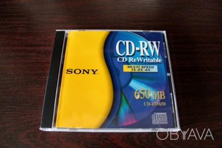Продам новый диск CD-RW Sony емкостью 650Mb   - в индивидуальной коробочке(целло. . фото 1