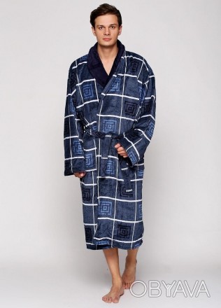 Купить Натуральный мужской халат в клетку
Натуральный мужской махровый халат куп. . фото 1