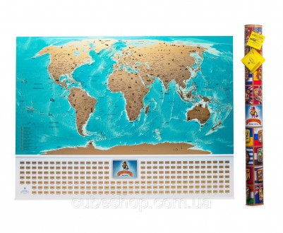Скретч карта мира с флагами My Map Flags Edition (украинский язык) в тубусе. Київ. фото 1 Скретч карта мира с флагами My Map Flags Edition (украинский язык) в тубусе. Київ. фото 1