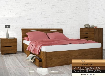 Ліжко Марита Люкс З Ящиками
Зручне ліжко з натурального дерева (буковий щит) з . . фото 1