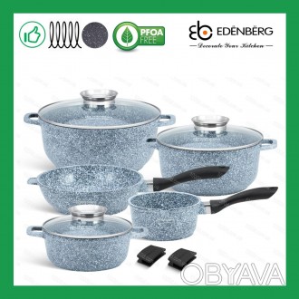 Набор посуды Edenberg с гранитным антипригарным покрытием из 10 предметов
Непрев. . фото 1