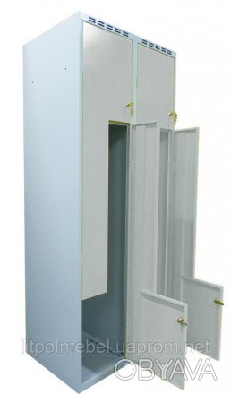 
Одежный металлический шкаф с Г-образными дверьми предназначен для четырёх челов. . фото 1