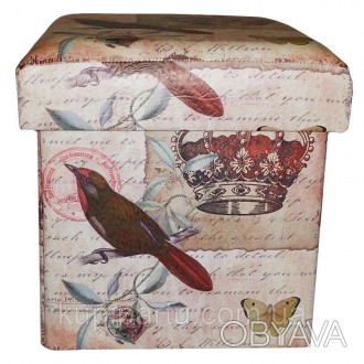 Пуфик банкетка, складной – Корона, с ящиком изготовлен из кожзаменителя и МДФ. О. . фото 1
