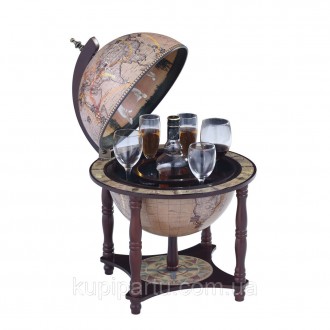 Глобус бар настольный Зодиак на 4-х ножках кремовый сфера 33 см Гранд Презент 33. Киев. фото 1