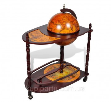 Глобус бар со столиком Древние карты коричневый сфера 33 см Гранд Презент 33035R. Киев. фото 1