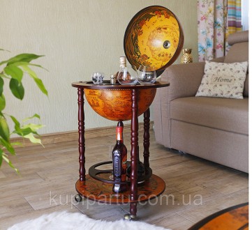 Глобус бар на пол Древняя карта коричневый сфера 36 см Гранд Презент 36001R. Киев. фото 1
