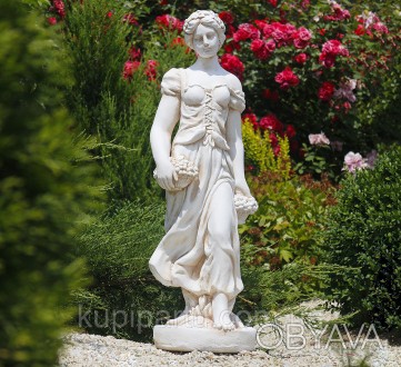 Садовая фигура Богиня Лета выполнена из «искусственного камня» в бежевом цвете. . . фото 1