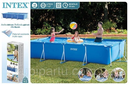 Бассейн каркасный Intex Rectangular Frame Pool 28273 – серия компактных бассейно. . фото 1