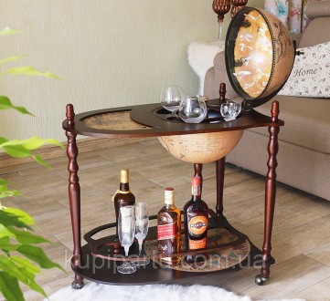 Глобус бар со столиком Зодиак кремовый сфера 33 см Гранд Презент 33035N. Киев. фото 1