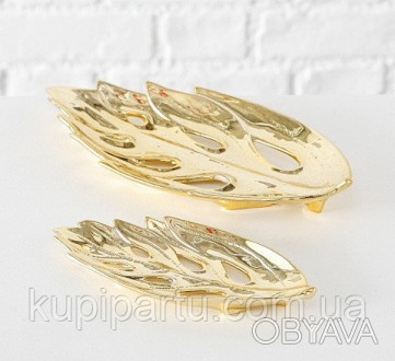 Набор из двух декоративных пластин с керамикой золотого цвета. Изящные и интерес. . фото 1