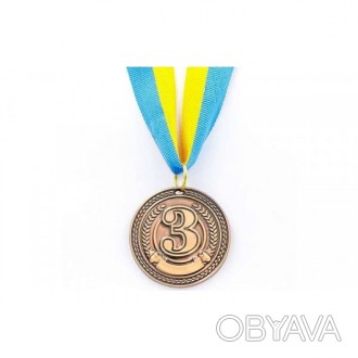 	Тип: спортивная наградная медаль;Материал: металл;Материал ленты: полиэстер;Раз. . фото 1