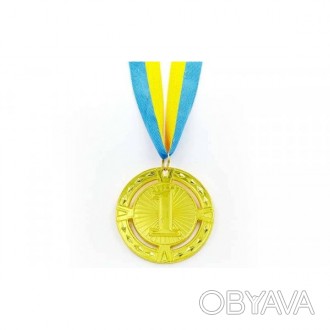 	Тип: спортивная наградная медаль;Материал: металл;Материал ленты: полиэстер;Диа. . фото 1