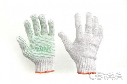 Перчатки трикотажные с ПВХ протектором для защиты рук от механических воздействи. . фото 1
