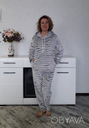 Ищите где купить женскую пушистую пижаму с капюшоном больших размеров в Украине?. . фото 1