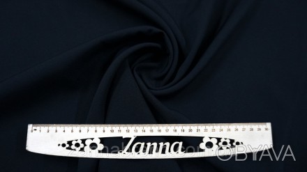 Ткань креп-костюмка однотонная цвет черный – очень красивая и практичная т. . фото 1