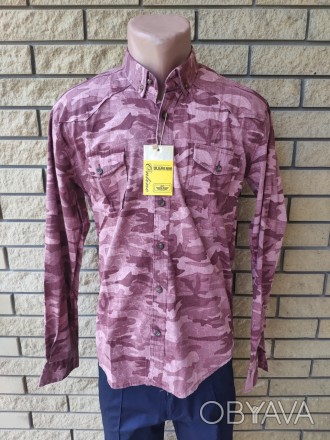 Рубашка мужская плотная коттоновая брендовая высокого качества ONLINE, Турция, 1. . фото 1