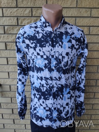 Рубашка мужская коттоновая стрейчевая брендовая высокого качества ONLINE, Турция. . фото 1
