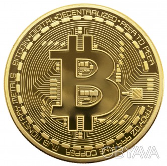 Сувенирная монета «Bitcoin» — физическое воплощение виртуальной криптовалюты, ко. . фото 1