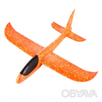 Самолет планер светящийся из пенопласта, 48 см ОранжевыйМетательный планер. Само. . фото 1