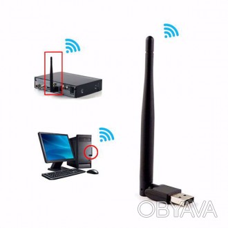 USB Wi-Fi адаптер MT7601 – адаптер для подключения к Wi-Fi сети с поворотной ант. . фото 1