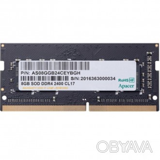 Модуль памяти для ноутбука SoDIMM DDR4 8GB 2400 MHz Apacer (AS08GGB24CEYBGH)
Тип. . фото 1