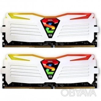 Модуль памяти для компьютера DDR4 16GB (2x8GB) 2400 MHz Super Luce White RGB LED. . фото 1