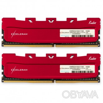 Модуль памяти для компьютера DDR4 16GB (2x8GB) 3200 MHz Kudos Red eXceleram (EKR. . фото 1