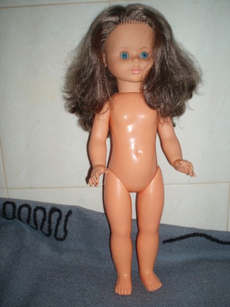 Винтажная куколка ГДР 48 см в отличном состоянии, густые длинные волосы, голова . . фото 6